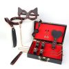 BDSM Suitcase Restraints Sex Toys 8pcs Set, Cuffs Gag Blindfold Whip
