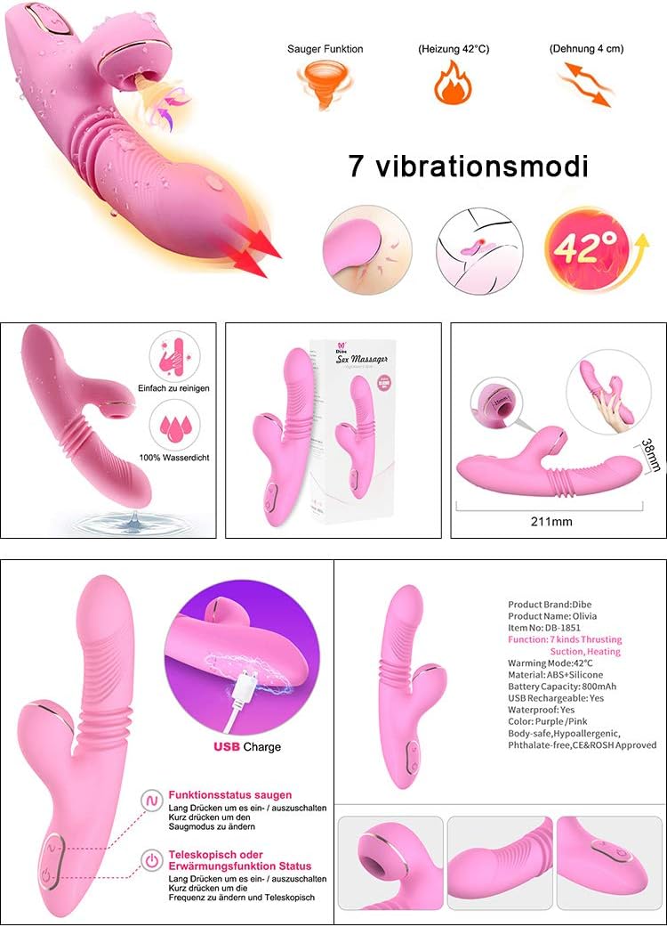 Sex Massager Vibrator Telescopic Thrusting G Spot Vibrator - Image 3